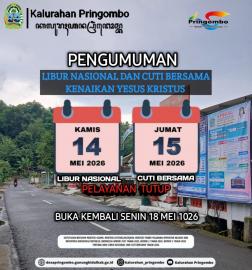 Pengumuman Libur Nasional dan Cuti Bersama Hari Kenaikan Yesus Kristus